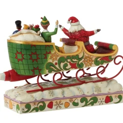 Shop Enesco Gift Buddy Elf with Santa in Sleigh