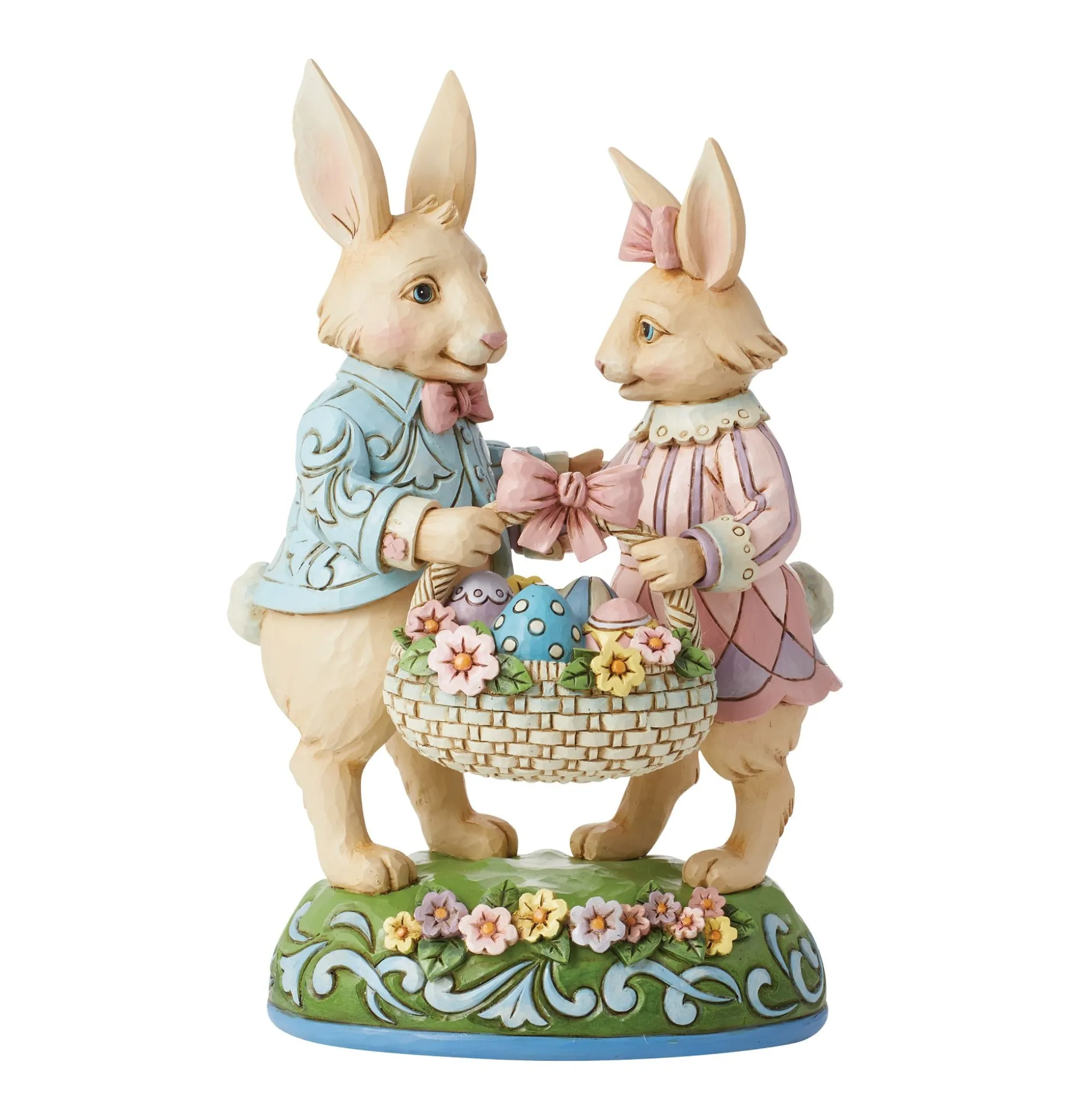 Best Sale Enesco Gift Bunny Couple with Basket Fig