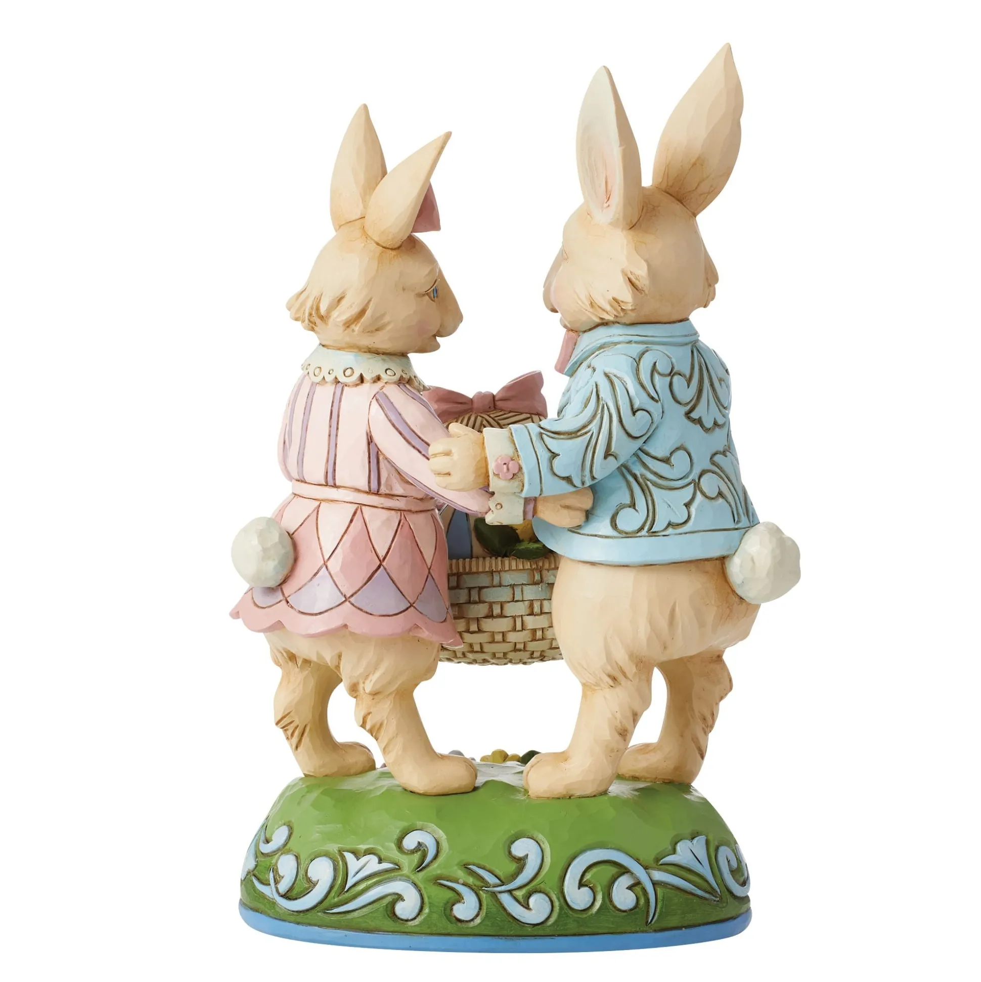Best Sale Enesco Gift Bunny Couple with Basket Fig