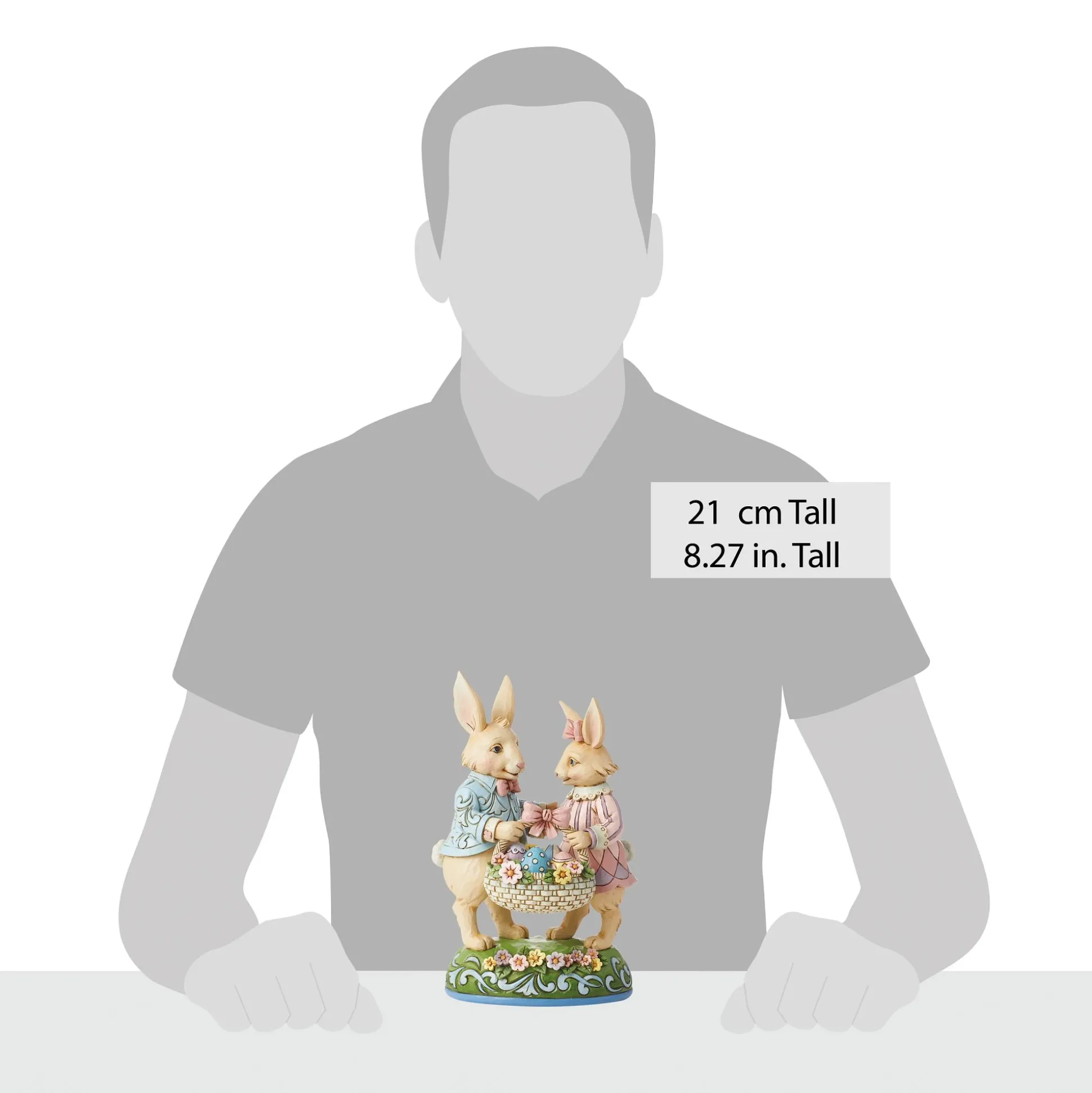 Best Sale Enesco Gift Bunny Couple with Basket Fig