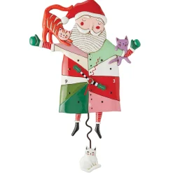 Shop Enesco Gift Crazy Cat Santa Clock