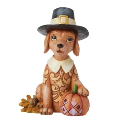 Outlet Enesco Gift Dog with Pilgrim Hat Figurine