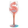 Fashion Enesco Gift Fabulous Flamingos Wine Glass