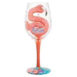 Fashion Enesco Gift Fabulous Flamingos Wine Glass