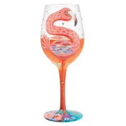 Fashion Enesco Gift Fabulous Flamingos Wine Glass