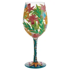 Online Enesco Gift Fashion Florals Wine Glass