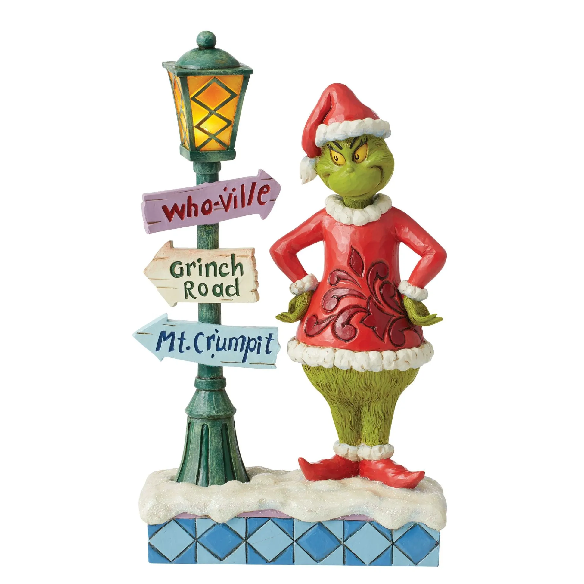 Clearance Enesco Gift Grinch by Lit Lamppost