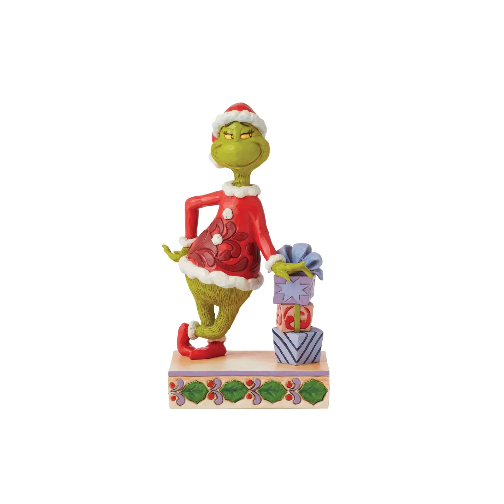 Store Enesco Gift Grinch Leaning on Gifts
