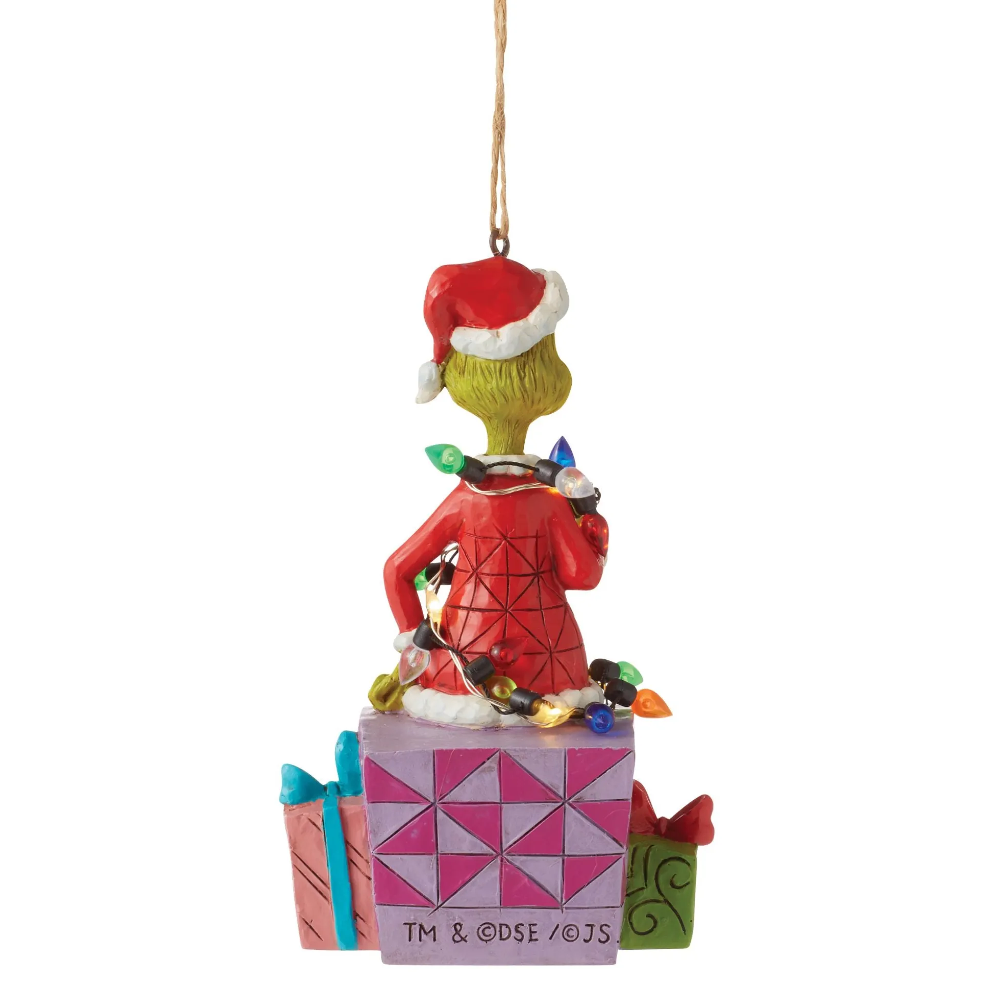 Cheap Enesco Gift Grinch on Present Ornament