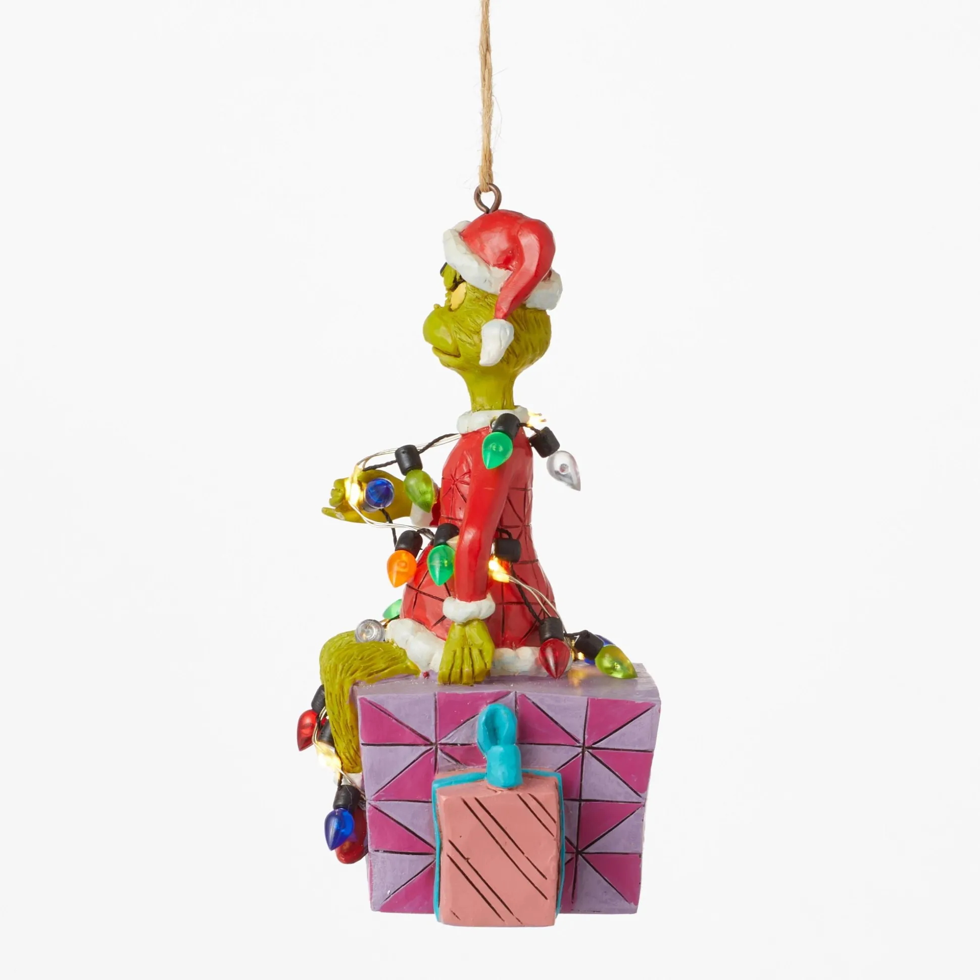 Cheap Enesco Gift Grinch on Present Ornament