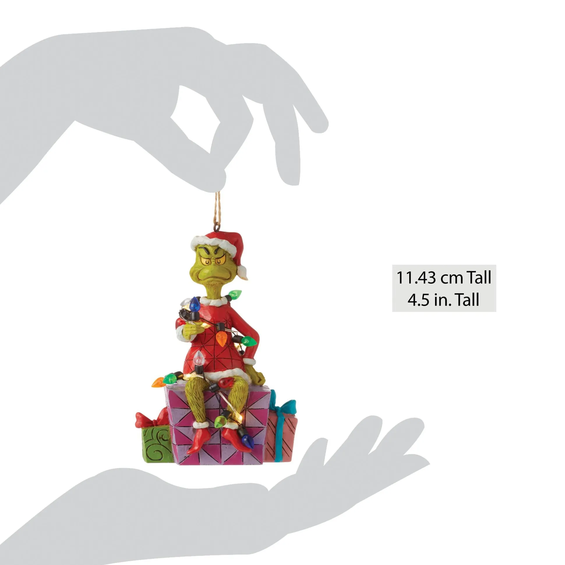 Cheap Enesco Gift Grinch on Present Ornament