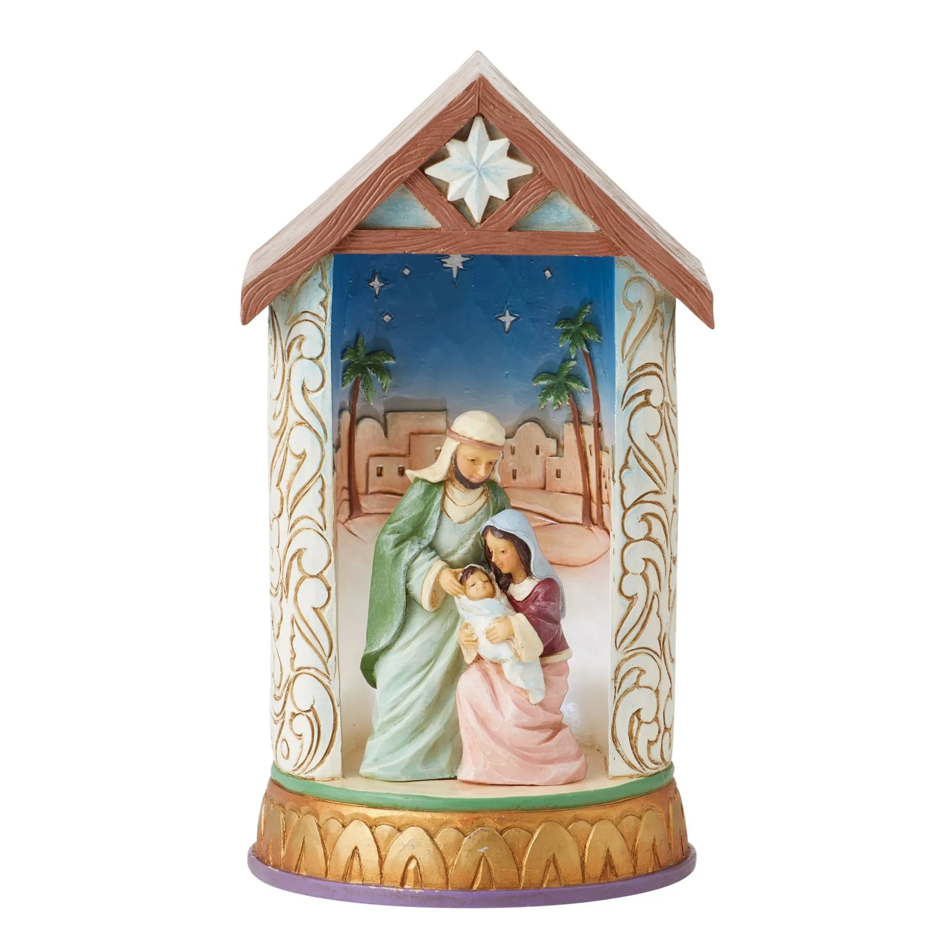 New Enesco Gift Holy Family Lighted Diorama