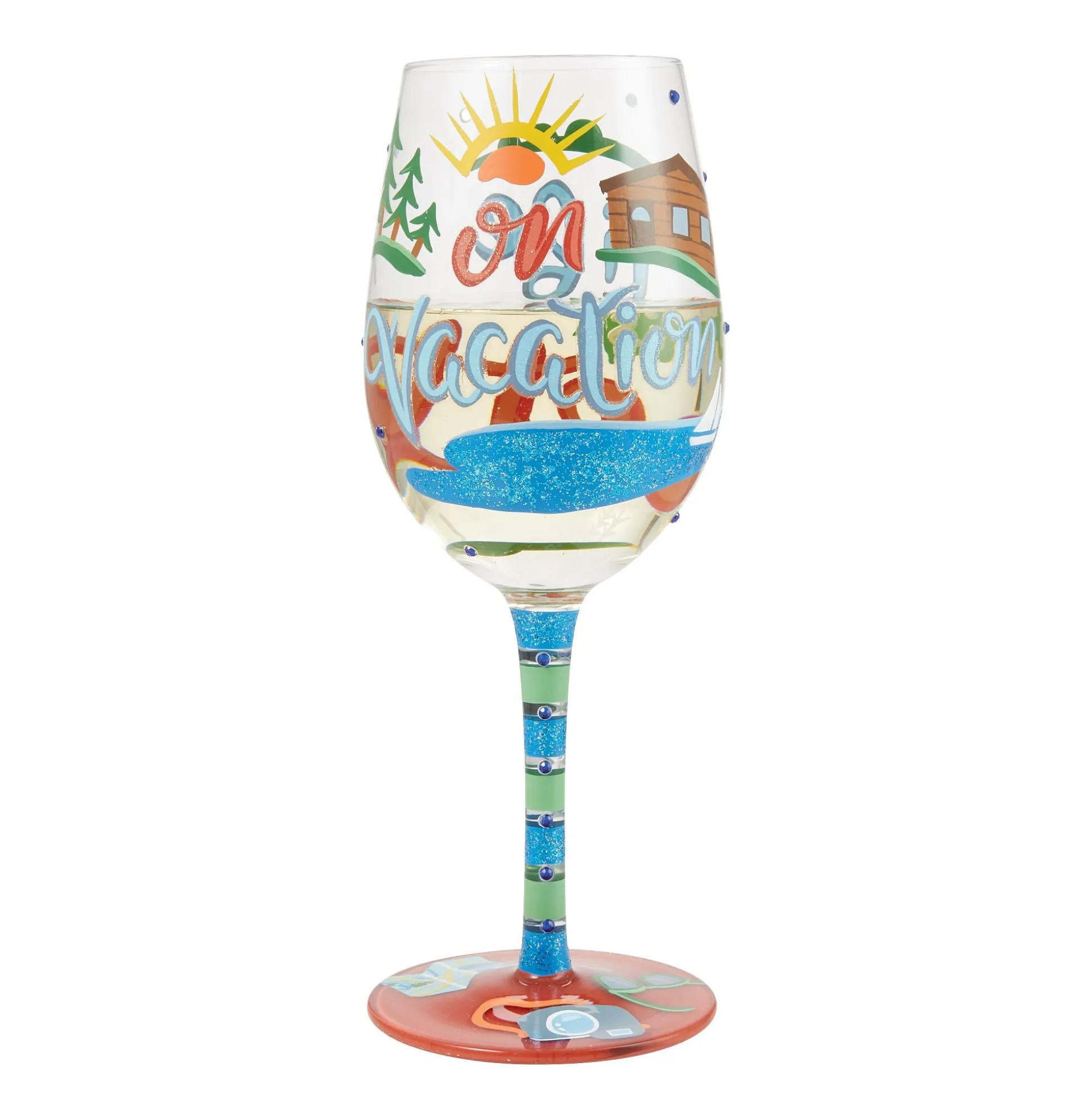 Sale Enesco Gift Life on Vacation Wine Glass