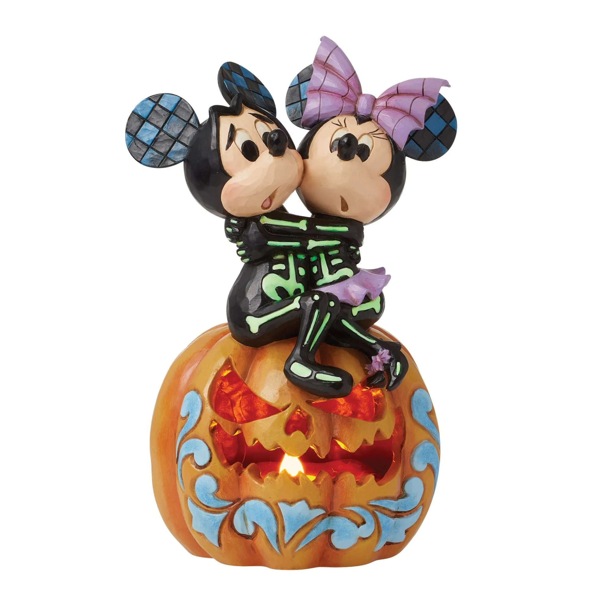 Shop Enesco Gift Mickey&Minnie Scared Skeletons