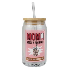 Clearance Enesco Gift Mom Latte Glass with Lid