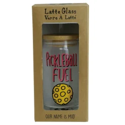 Best Enesco Gift PickleBall Latte Glass w Lid