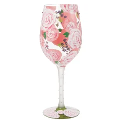 New Enesco Gift Pretty as a Peony Wine Glass