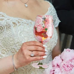 New Enesco Gift Pretty as a Peony Wine Glass