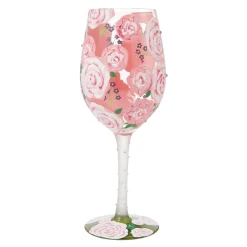New Enesco Gift Pretty as a Peony Wine Glass