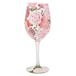 New Enesco Gift Pretty as a Peony Wine Glass