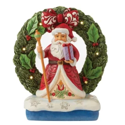 Cheap Enesco Gift Santa by Light-Up Wreath