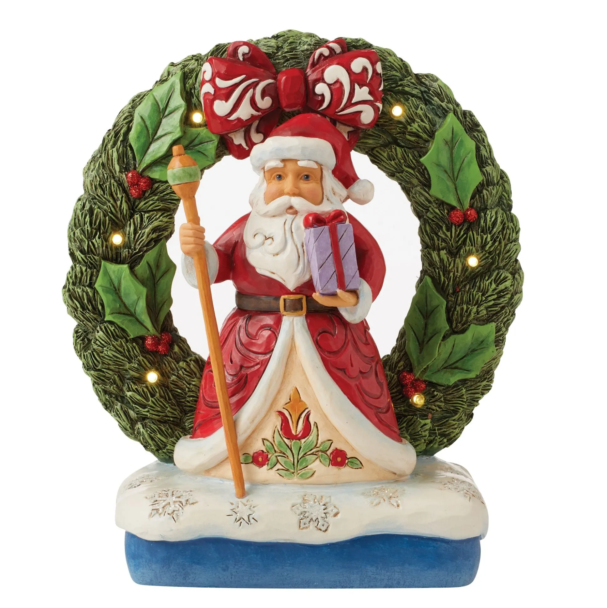 Cheap Enesco Gift Santa by Light-Up Wreath