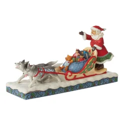 New Enesco Gift Santa Dog Sledding