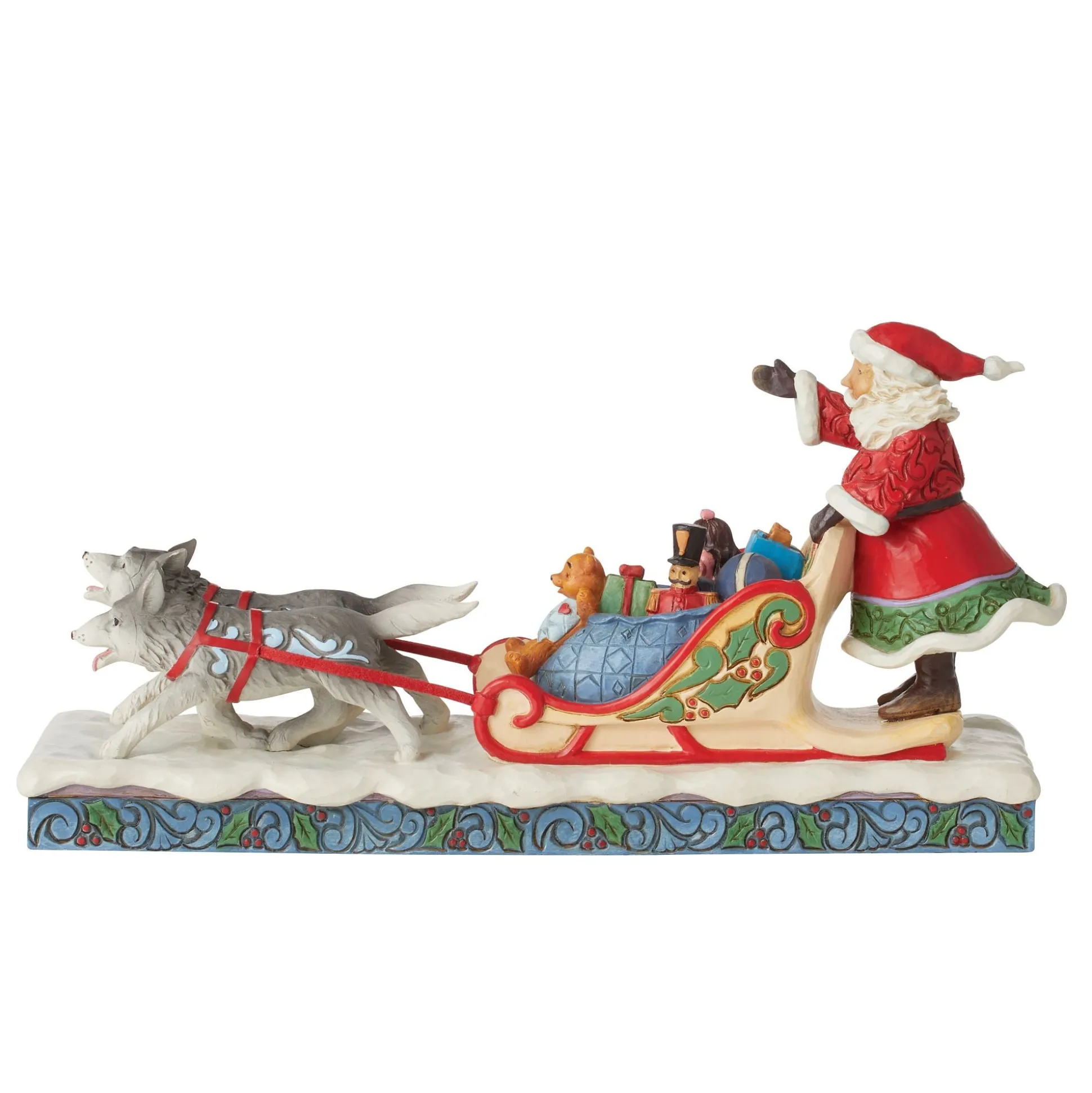 New Enesco Gift Santa Dog Sledding