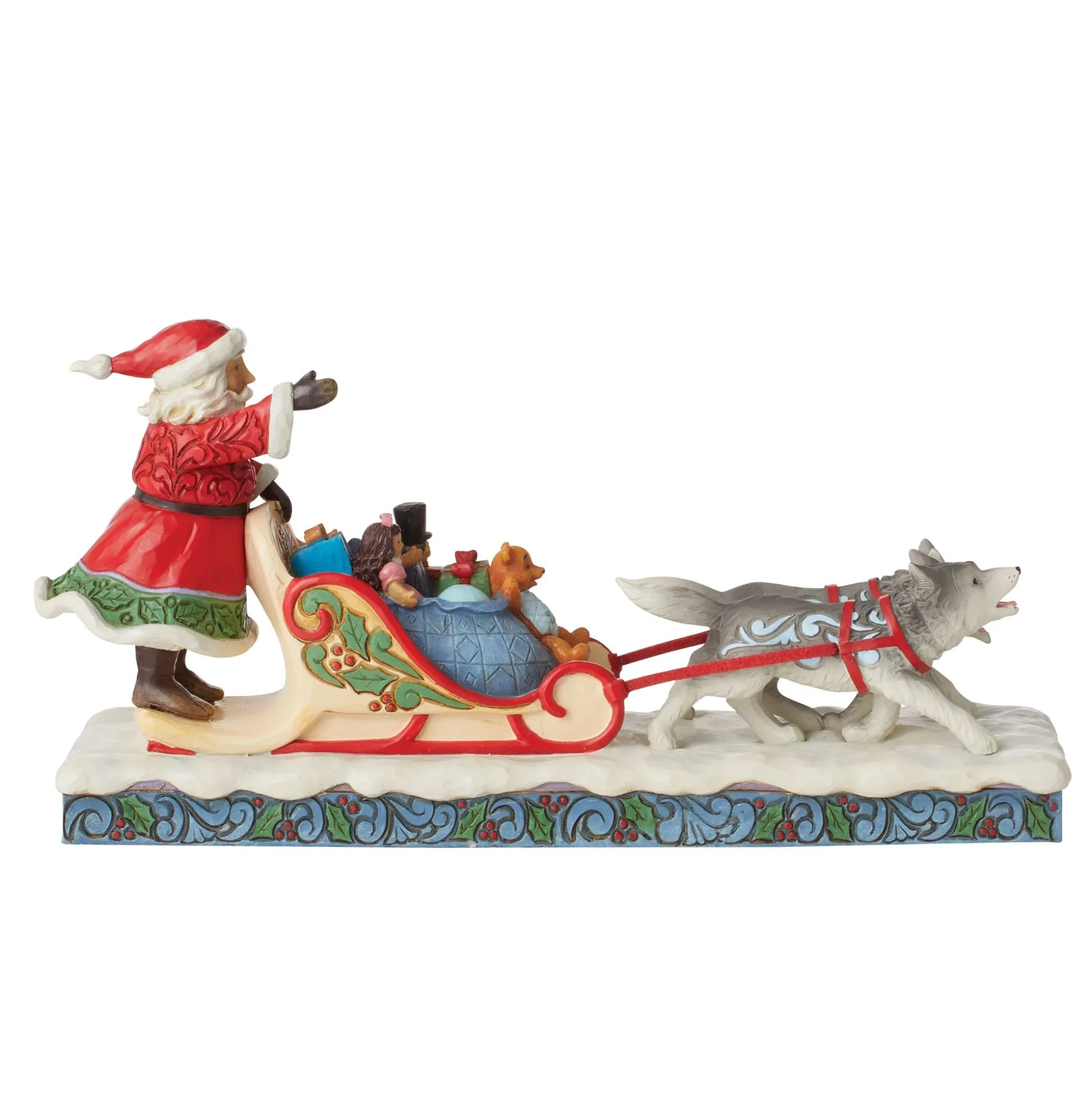 New Enesco Gift Santa Dog Sledding