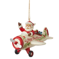 Fashion Enesco Gift Santa in Airplane Ornament