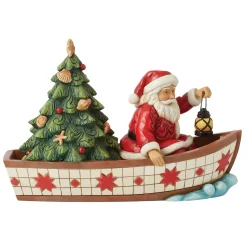 Clearance Enesco Gift Santa in Boat With Tree Fig