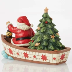 Clearance Enesco Gift Santa in Boat With Tree Fig
