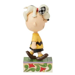 Online Enesco Gift Snoopy on Charlie Brown's Head