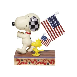 Best Sale Enesco Gift Snoopy/Woodstock with Flags