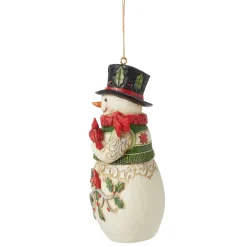 New Enesco Gift Snowman with Cardinal Orn