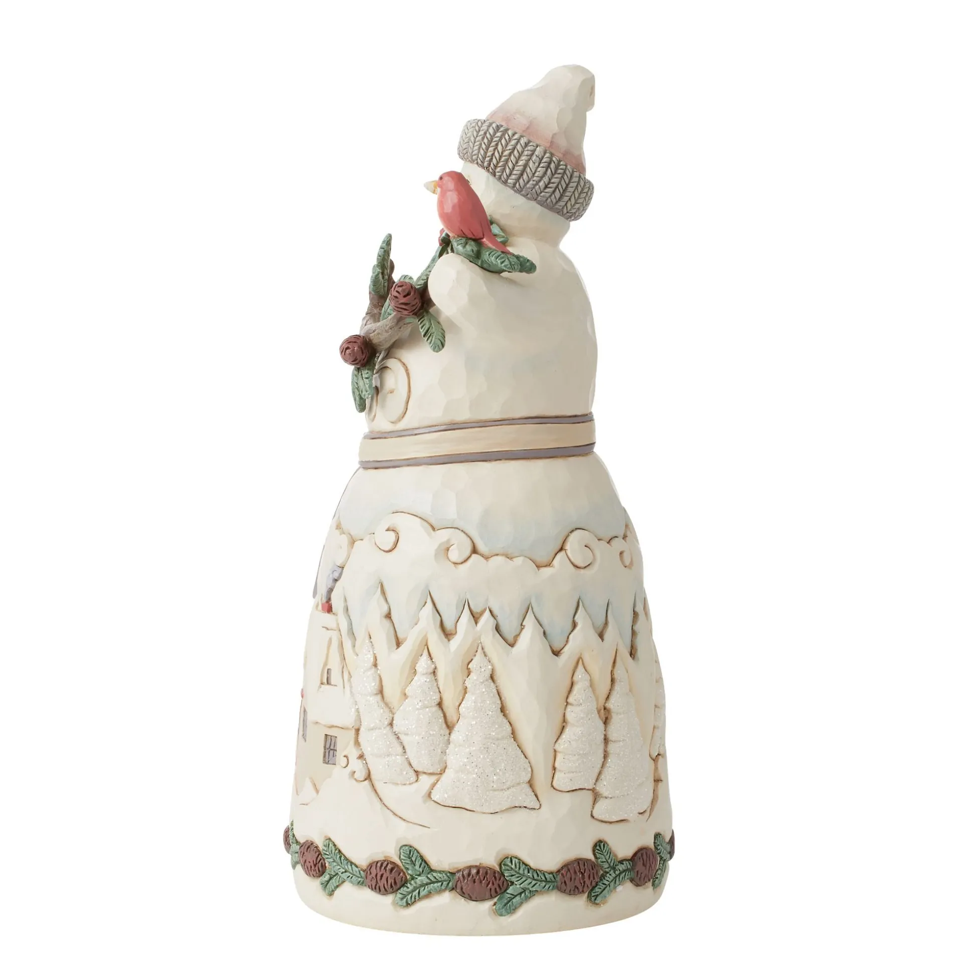 New Enesco Gift Snowman with Pine Garland Fig