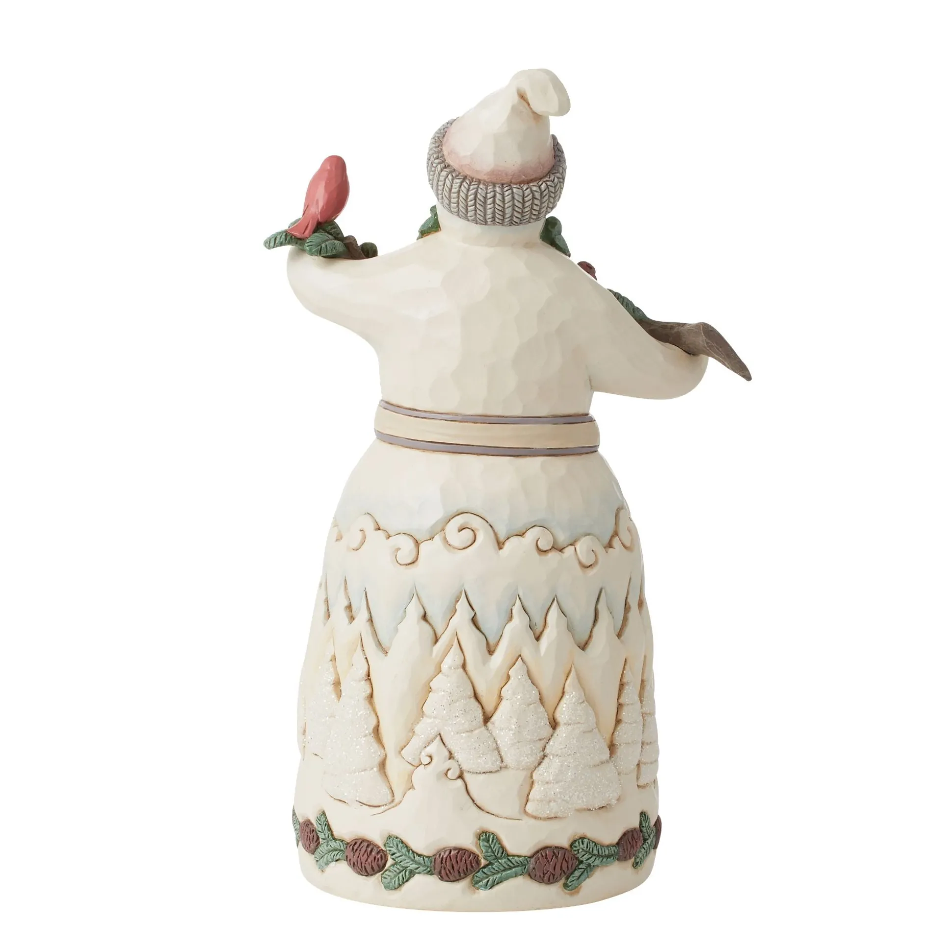 New Enesco Gift Snowman with Pine Garland Fig
