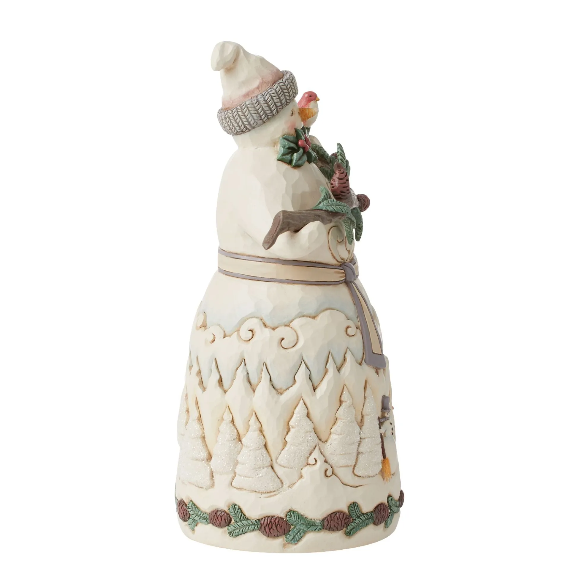 New Enesco Gift Snowman with Pine Garland Fig
