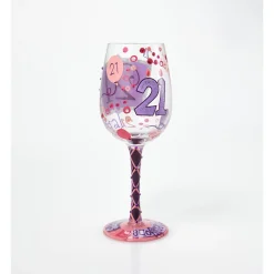 Cheap Enesco Gift 21st Birthday Wine Glass