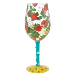 Fashion Enesco Gift Strawberry Patch Wine Glass
