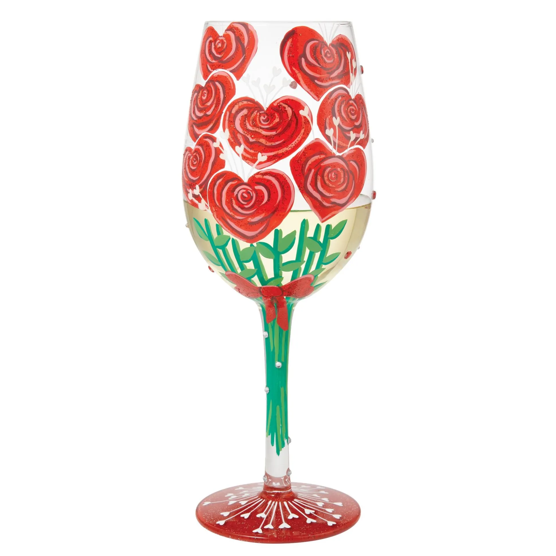 Clearance Enesco Gift Valentine'sBouquet Wine Glass