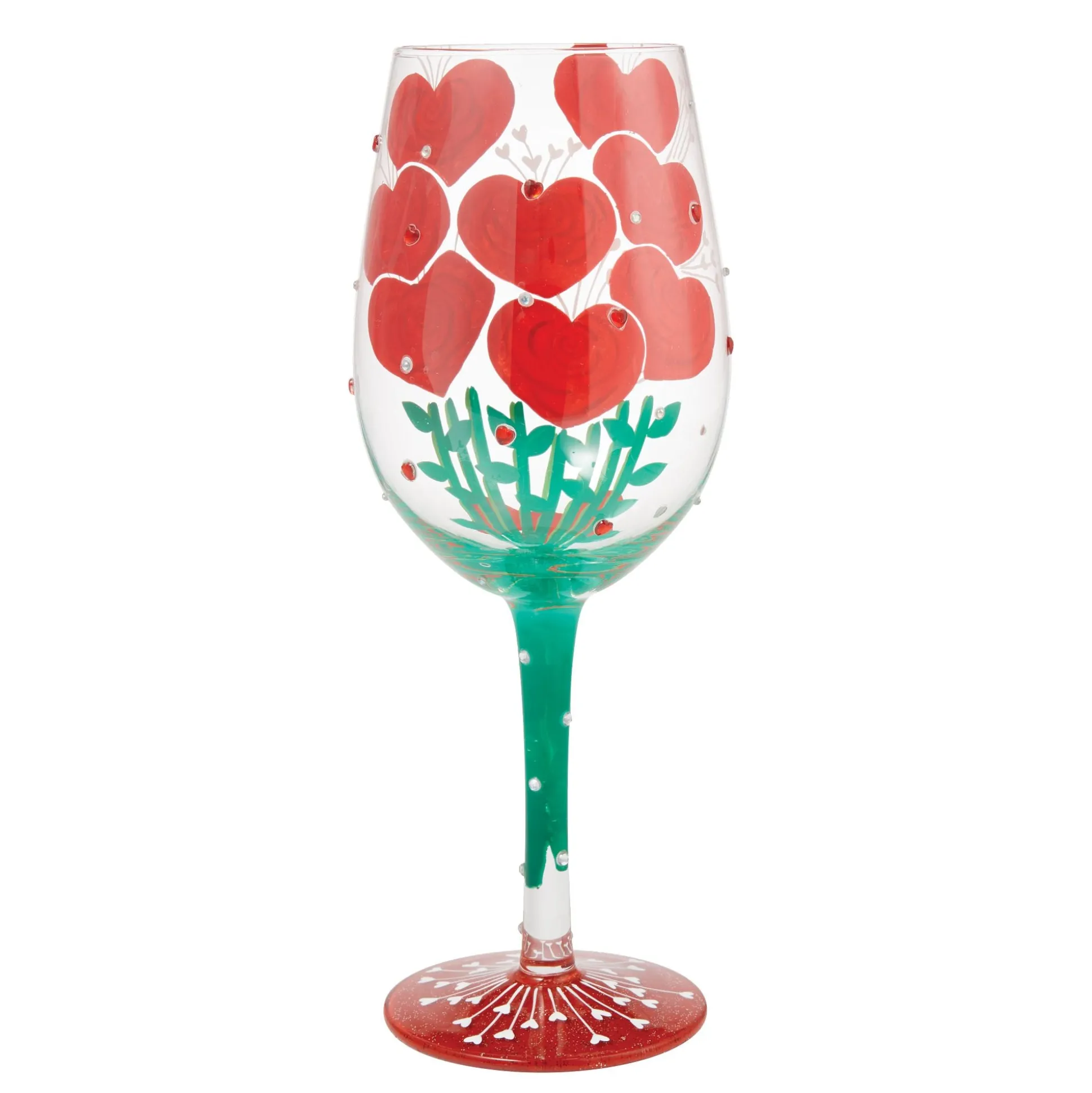 Clearance Enesco Gift Valentine'sBouquet Wine Glass