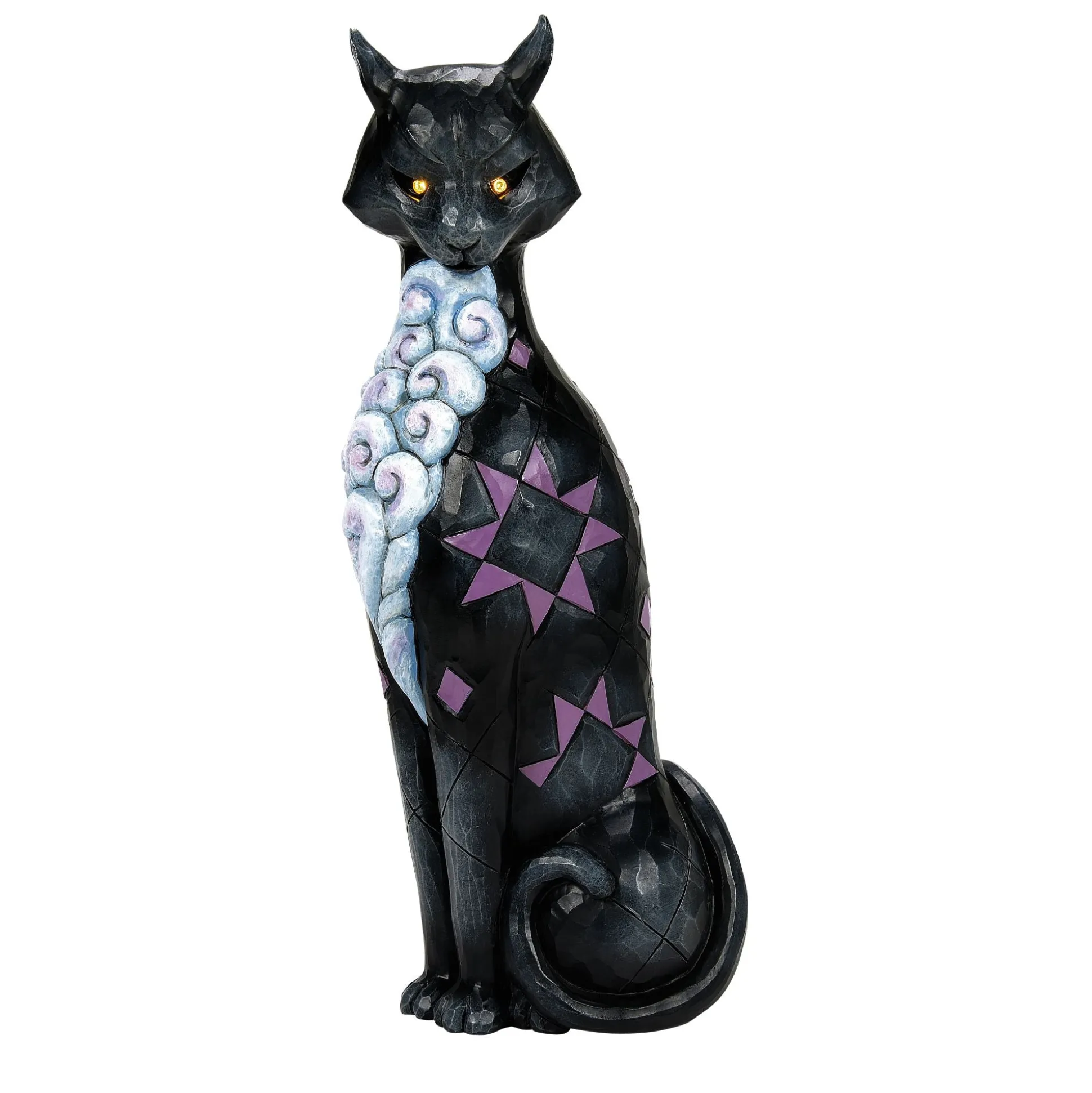 Fashion Enesco Gift Vintage Cat with LED Glow Eyes
