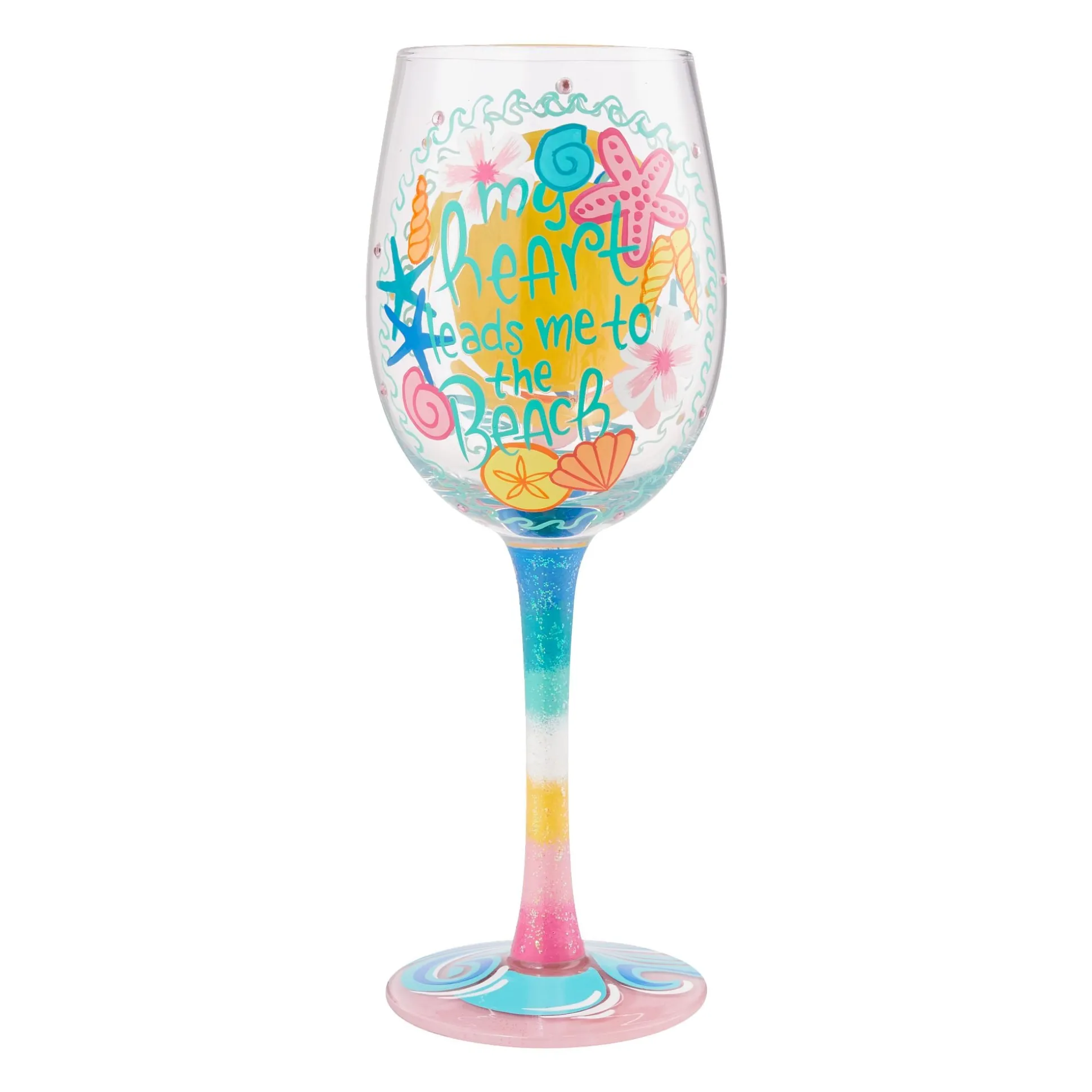 Cheap Enesco Gift Wine Glass Beach Life