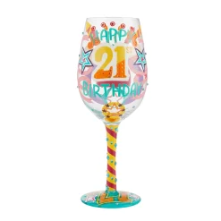 Flash Sale Enesco Gift Wine Glass Happy 21st Birthday