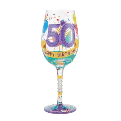 Discount Enesco Gift Wine Glass Happy 50th Birthday