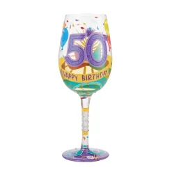 Discount Enesco Gift Wine Glass Happy 50th Birthday