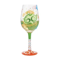 Outlet Enesco Gift Wine Glass Happy 60th Birthday
