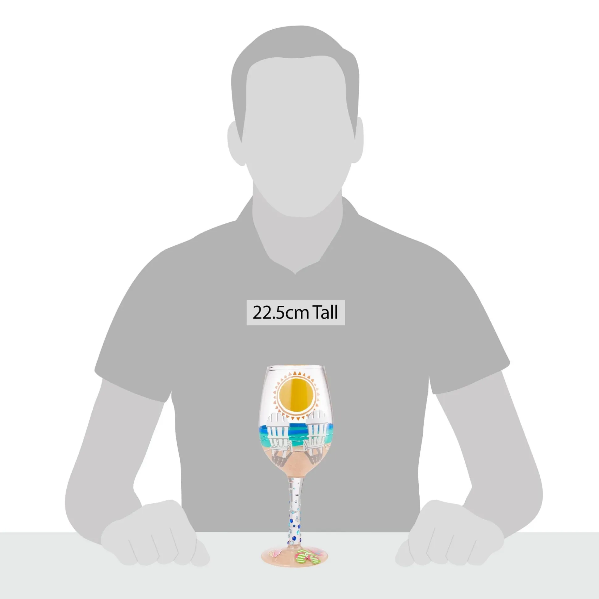 Clearance Enesco Gift Wine Glass Sun on the Beach