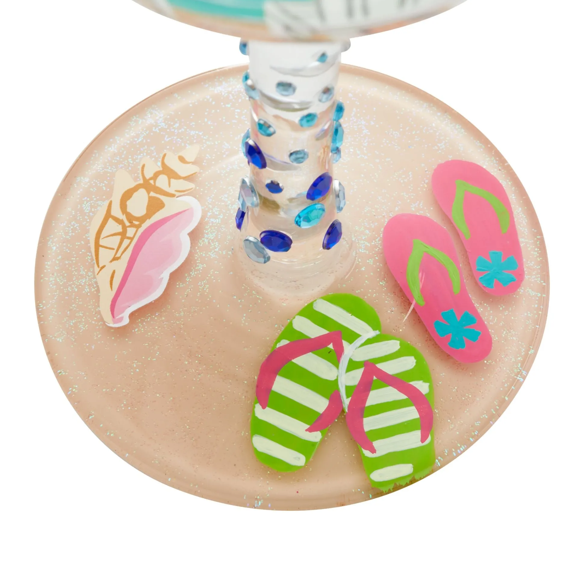 Clearance Enesco Gift Wine Glass Sun on the Beach